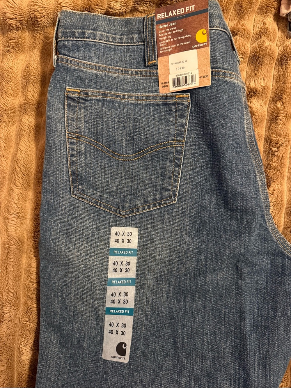 Carhartt Men's Relaxed Fit Denim Jeans in Blue